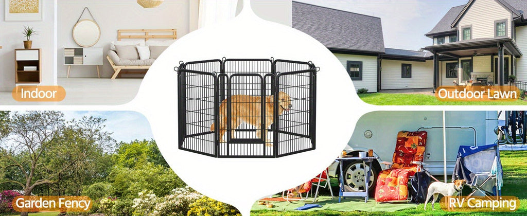 8 & 16 Panel Pet Exercise Pen for Large Medium Small Dogs, Carry-along Indoor Outdoor Puppy Pen for Yard Garden Camping RV, 24"/32"/40" Panel Height – Dog - product image 22