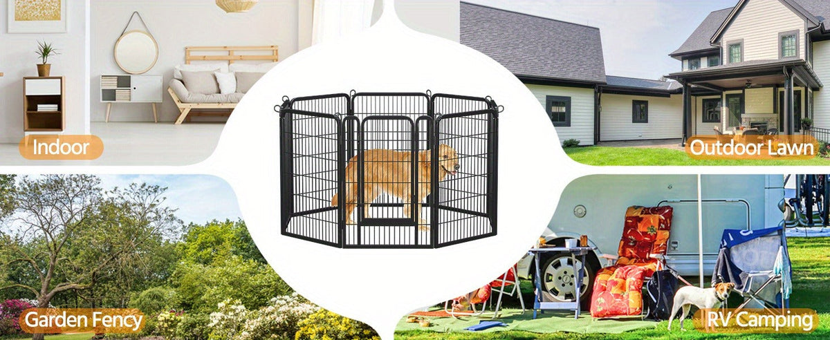 8 & 16 Panel Pet Exercise Pen for Large Medium Small Dogs, Carry-along Indoor Outdoor Puppy Pen for Yard Garden Camping RV, 24"/32"/40" Panel Height – Dog - product image 22