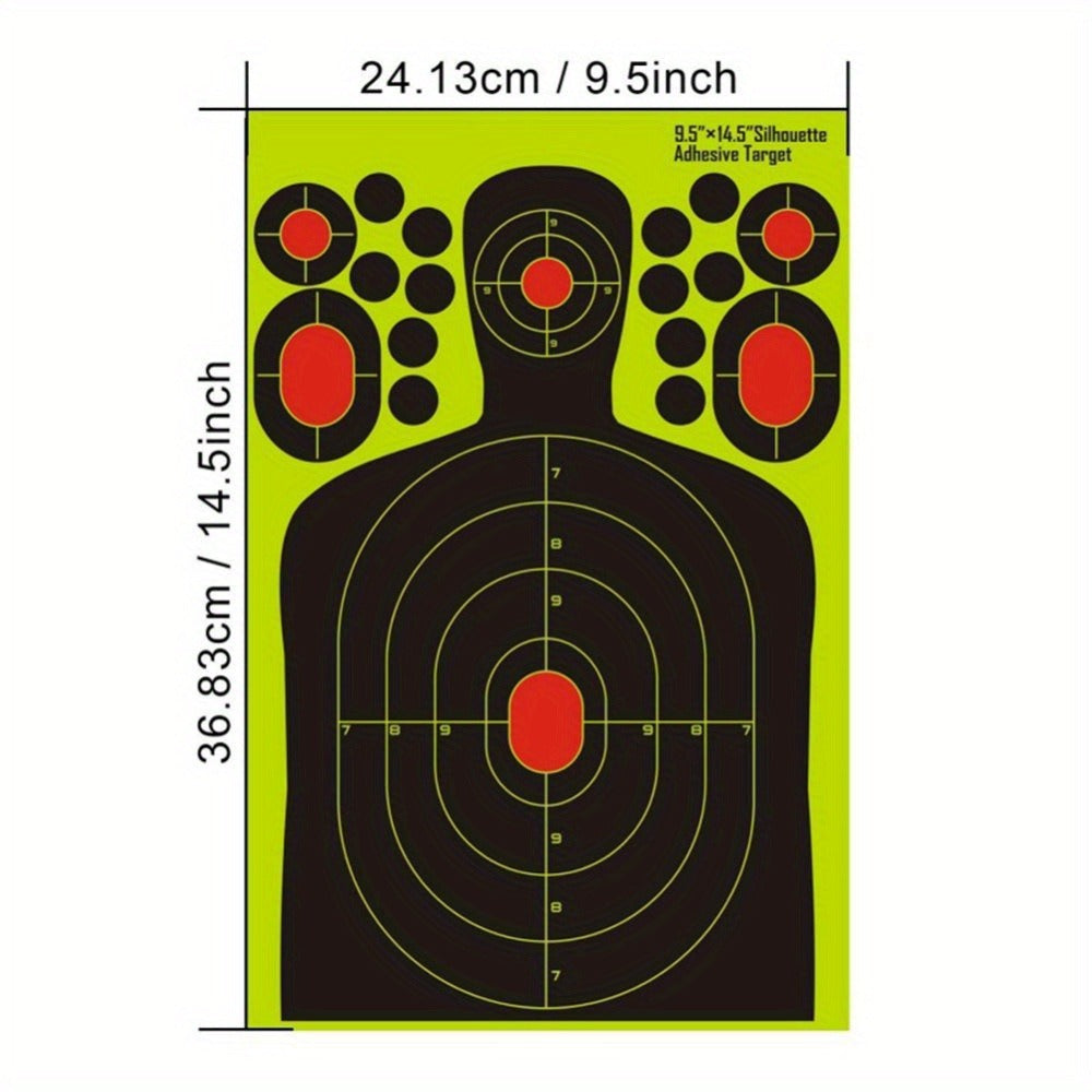 Splatter Shooting Targets Human Silhouette 20 Pack | High-Visibility Shot Placement Feedback | Reactive Glow Fluorescent Paper Range Targets for Pistol, Rifle - product image 14