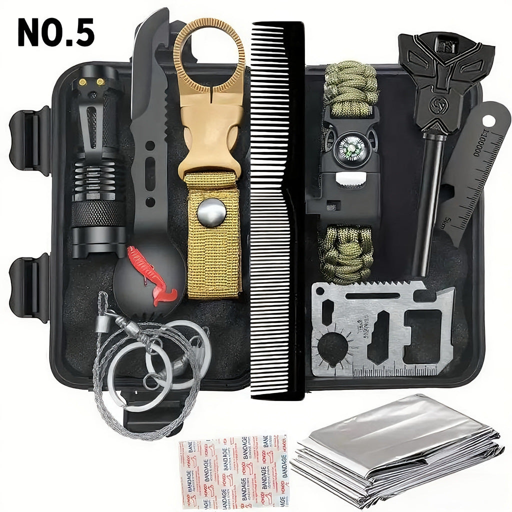 Tactical Survival Kit Multi-Tool Box | Emergency Outdoor Gear with Magnesium Fire Starter, Flint & First Aid Supplies for Camping, Hiking, Hunting & SOS - product image 13