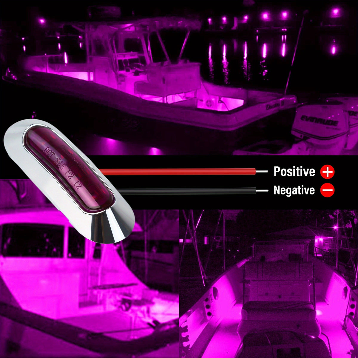 Marine LED Navigation Lights Set of 20 – Low Frequency, No Battery Required, Multi-Color Options – Stern Circular Deck & Onboard Boat Lights for Yachts & Boats