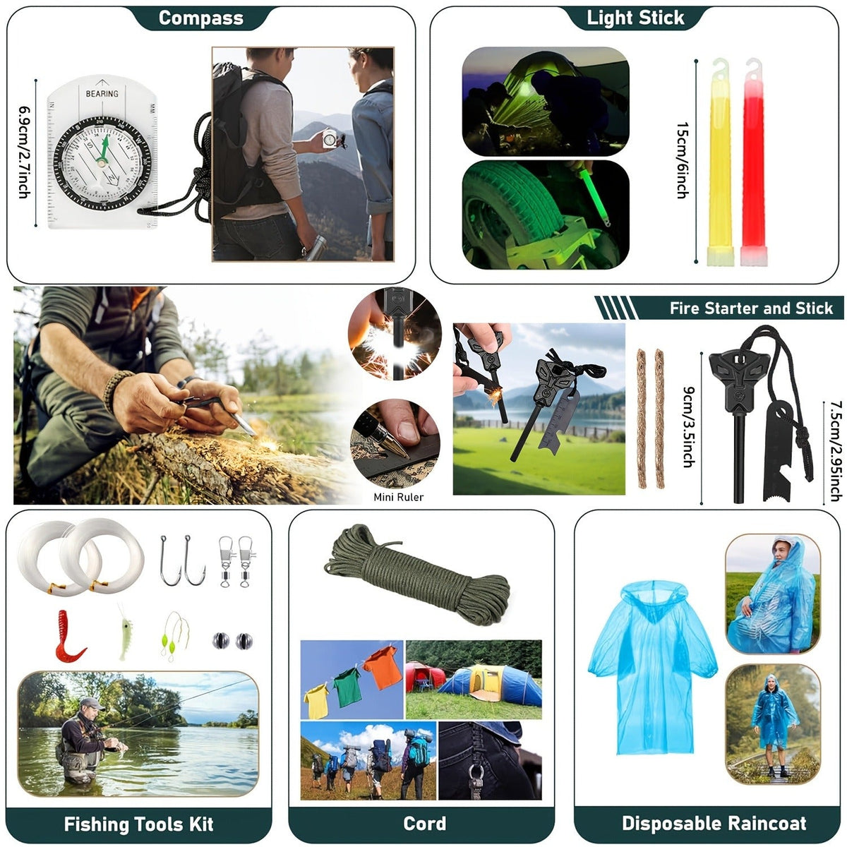 272-Piece Survival Gear Kit with Tactical Bag – Crossbody & Molle Bag Options – Emergency Survival Equipment with Fire Starter, First Aid & Outdoor Tools for - product image 16