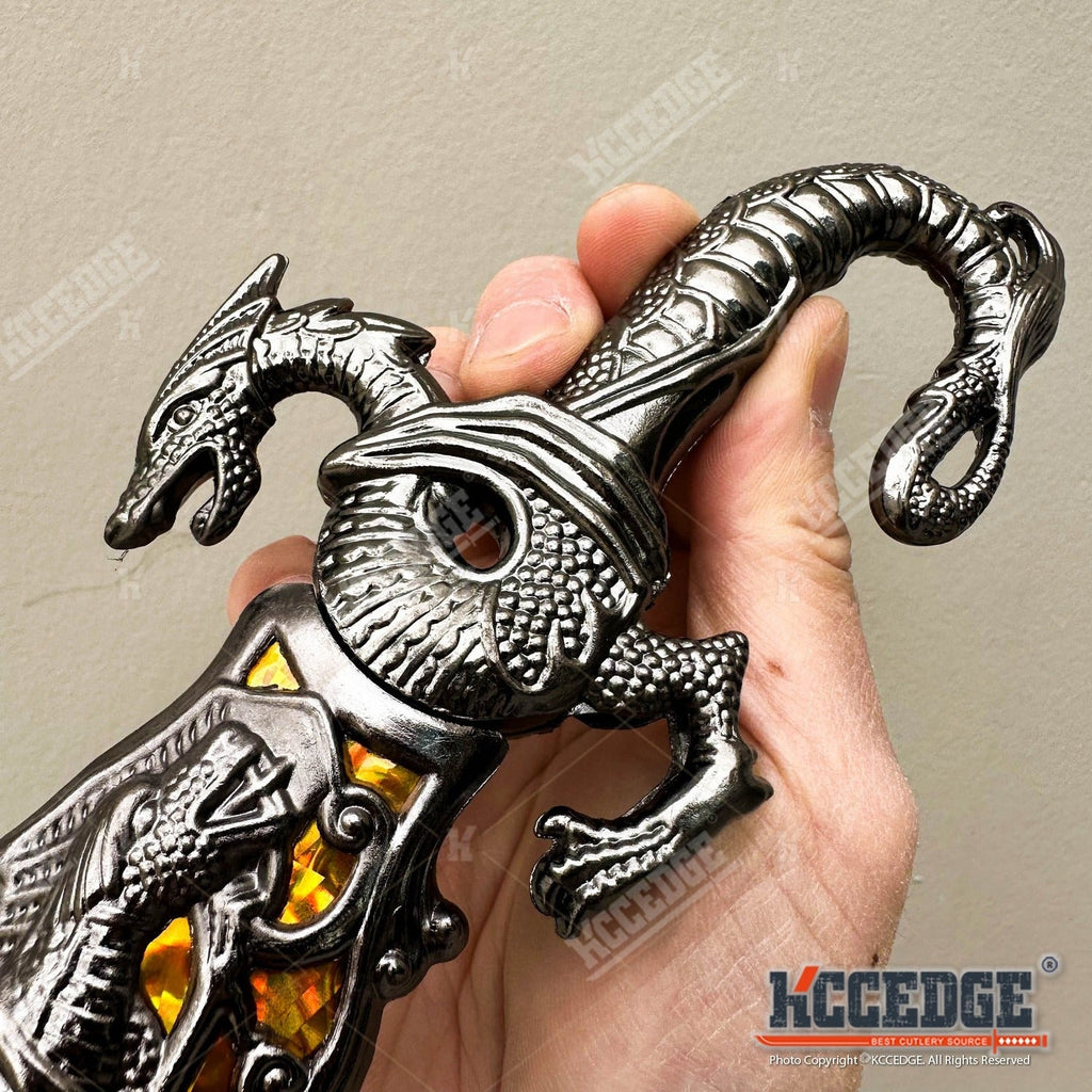 9" Dragon Cosplay Collectible Dagger, 440 Stainless Steel, Historical Replica for Display & Medieval Fair Props – Medieval Fantasy Fixed Blade Knife with - product image 14