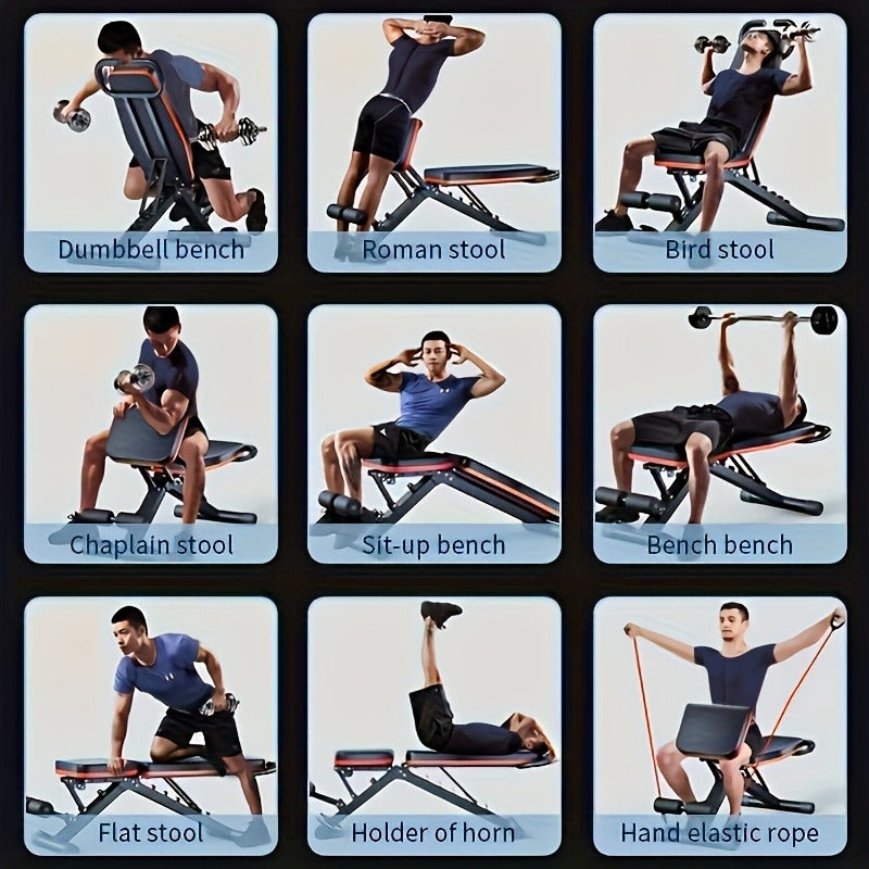 Foldable 14-in-1 Home Gym Dumbbell Bench, 1000 lbs Capacity, Roman Chair with Thick Cushion & Headrest – Adjustable Weight Bench - product image 15