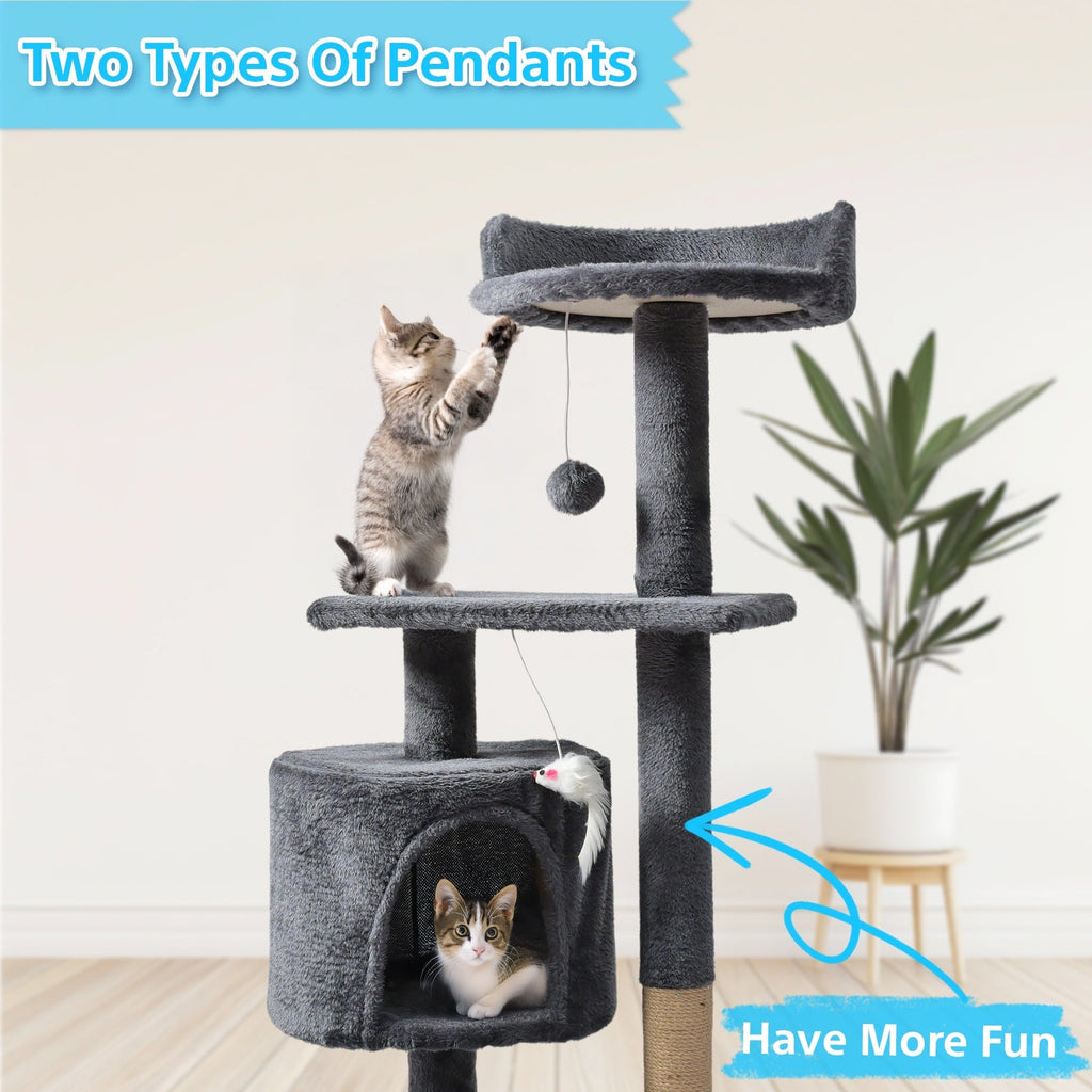 Cat Tree Tower Multi-Level with Cat Bed, Condo & Sisal Scratching Post – 3 or 4 Tier Indoor Cat Tree for Large Cats, Kitten & Senior Cats, Sleek Cat Furniture - product image 5