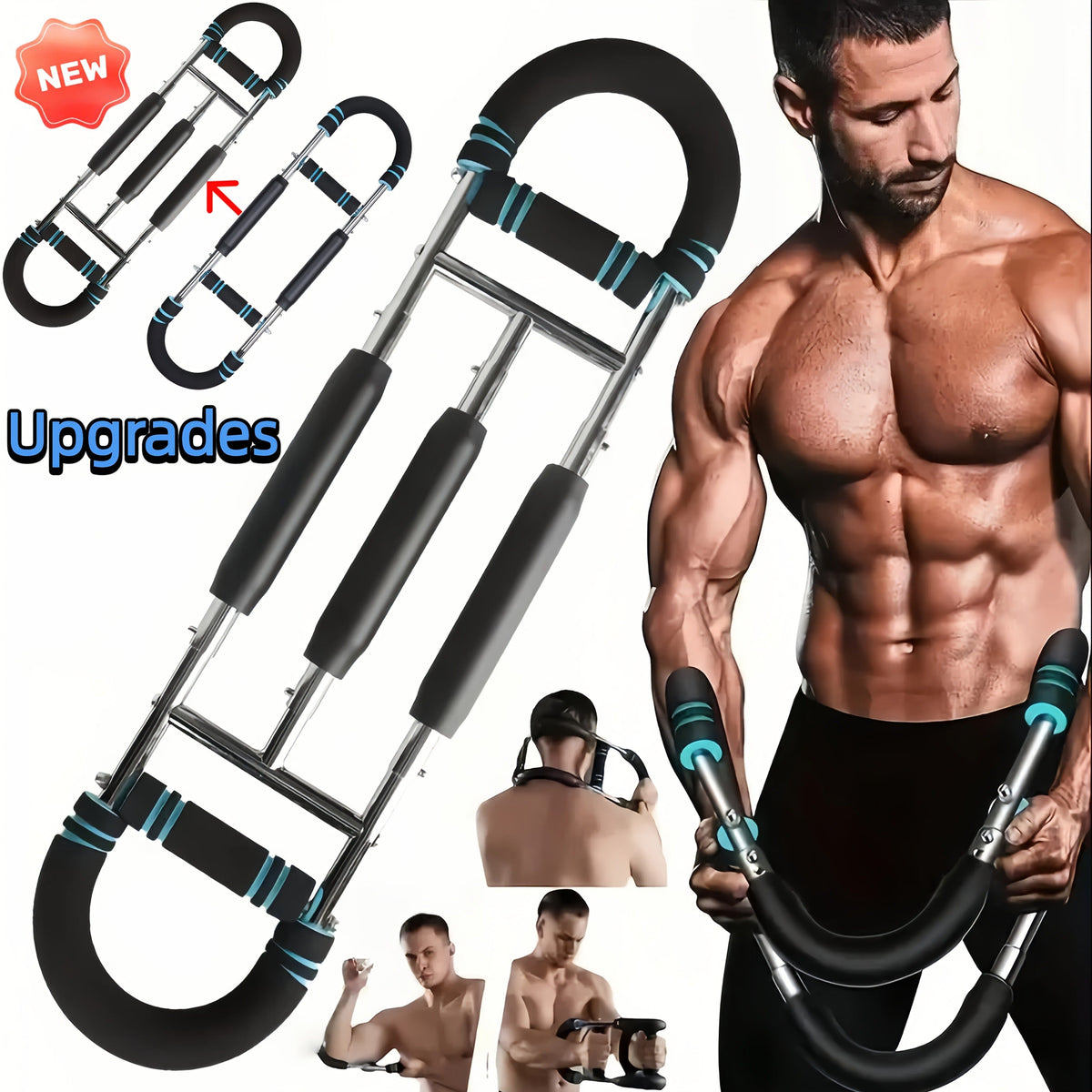 Arm Strength Trainer Three-Bar Chest Expander | Adjustable Multi-Level Resistance | Portable Detachable Forearm & Chest Workout Device for Home Gym | Strength - product image 15