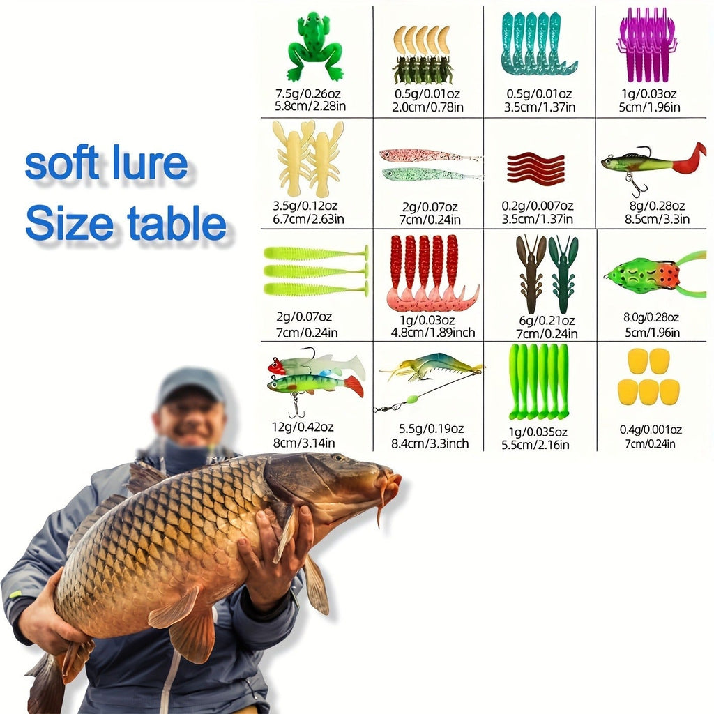 Mixed Plastic & Metal Baits, Hooks, Swivels & Jig Hooks (361 pcs) – Fishing Lures Kit with Tackle Box - product image 14