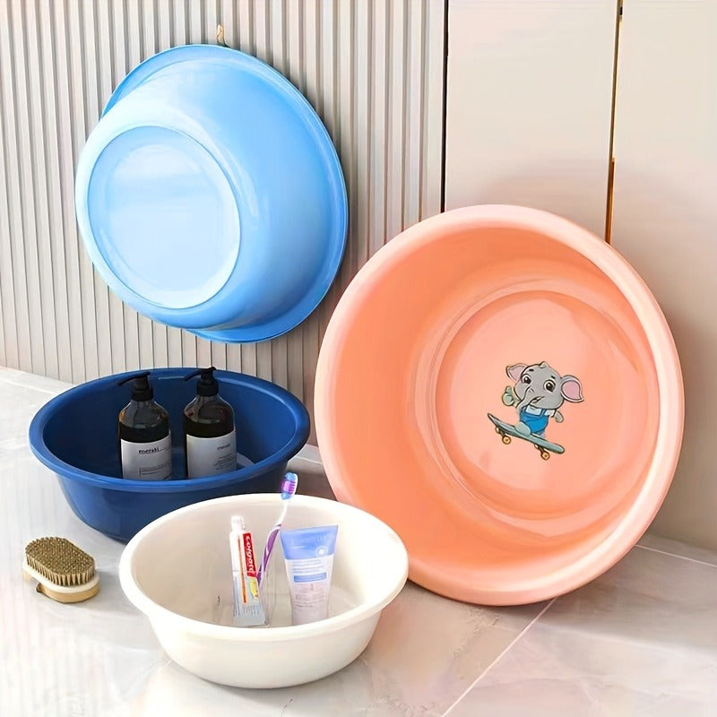 Plastic Wash Basin 12 Quart Stackable Round Tub | Portable Household Washing Bowl for Kitchen, Camping, Face Washing, Fruit & Vegetable Cleaning, Dish Washing & Bottle Rinsing, 4 Colors, Small to Oversized