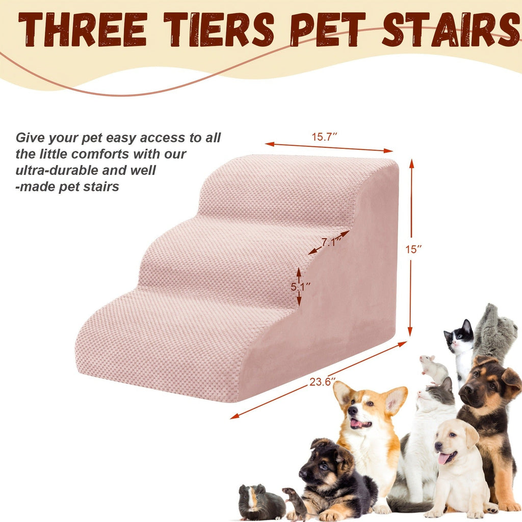 Dog Stairs for High Beds & Sofa – Extra Wide Foam Pet Steps with Non-Slip Bottom, Soft Cushioned Dog Ramp for Couch, Ideal for Small Dogs, Senior & Injured - product image 24