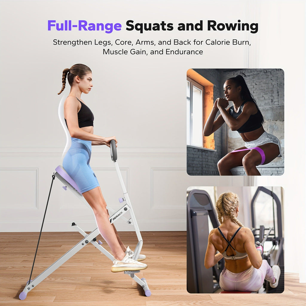Collapsible Glute Trainer with LCD Display, 3 Resistance Bands, 350 lbs Capacity, Home Gym Leg & Back Workout – Rowing Machine 2-in-1 Squat & Row - product image 15