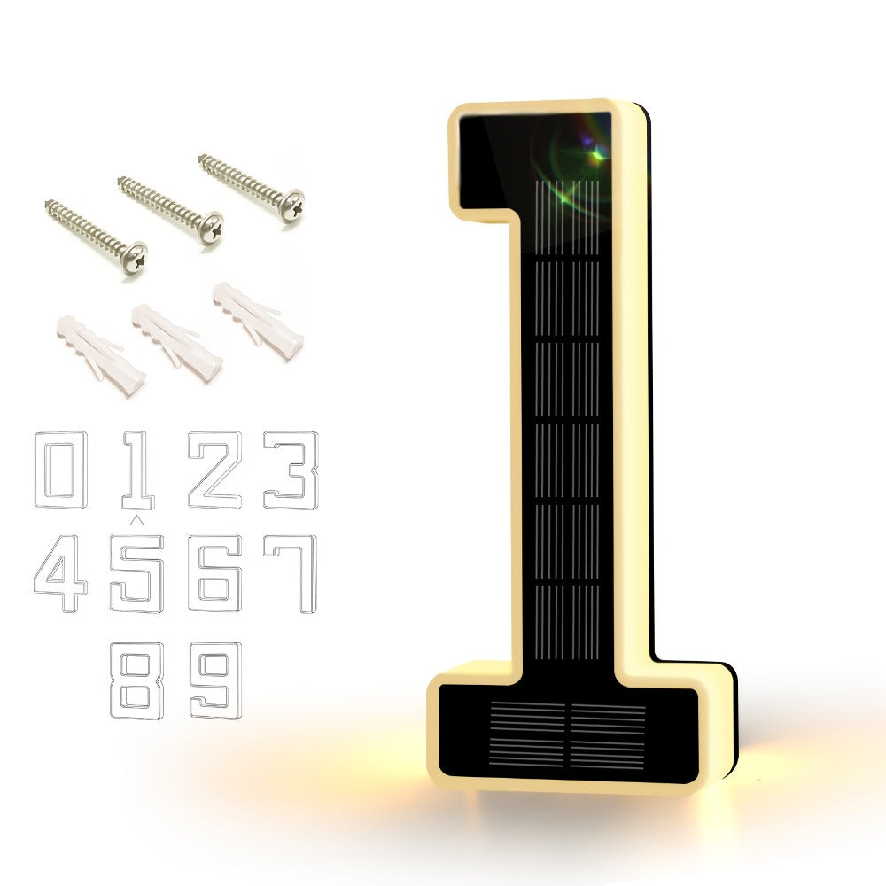 LED Solar House Number Light 6.7 Inch Wall Mounted – Smart Sensor Illuminated Address Number for Home Decor, No Wiring Energy-Saving Solar Powered Outdoor Light - product image 5