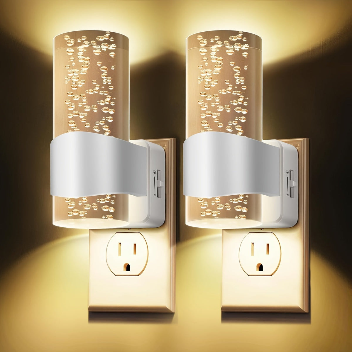 LED Night Light Plug In Wall 2 Pack – 3000K Warm White Dimmable Night Lights with Auto Light Sensor for Hallway Bedroom Bathroom Stairway – Modern Wall Plug Night Light - product image 15