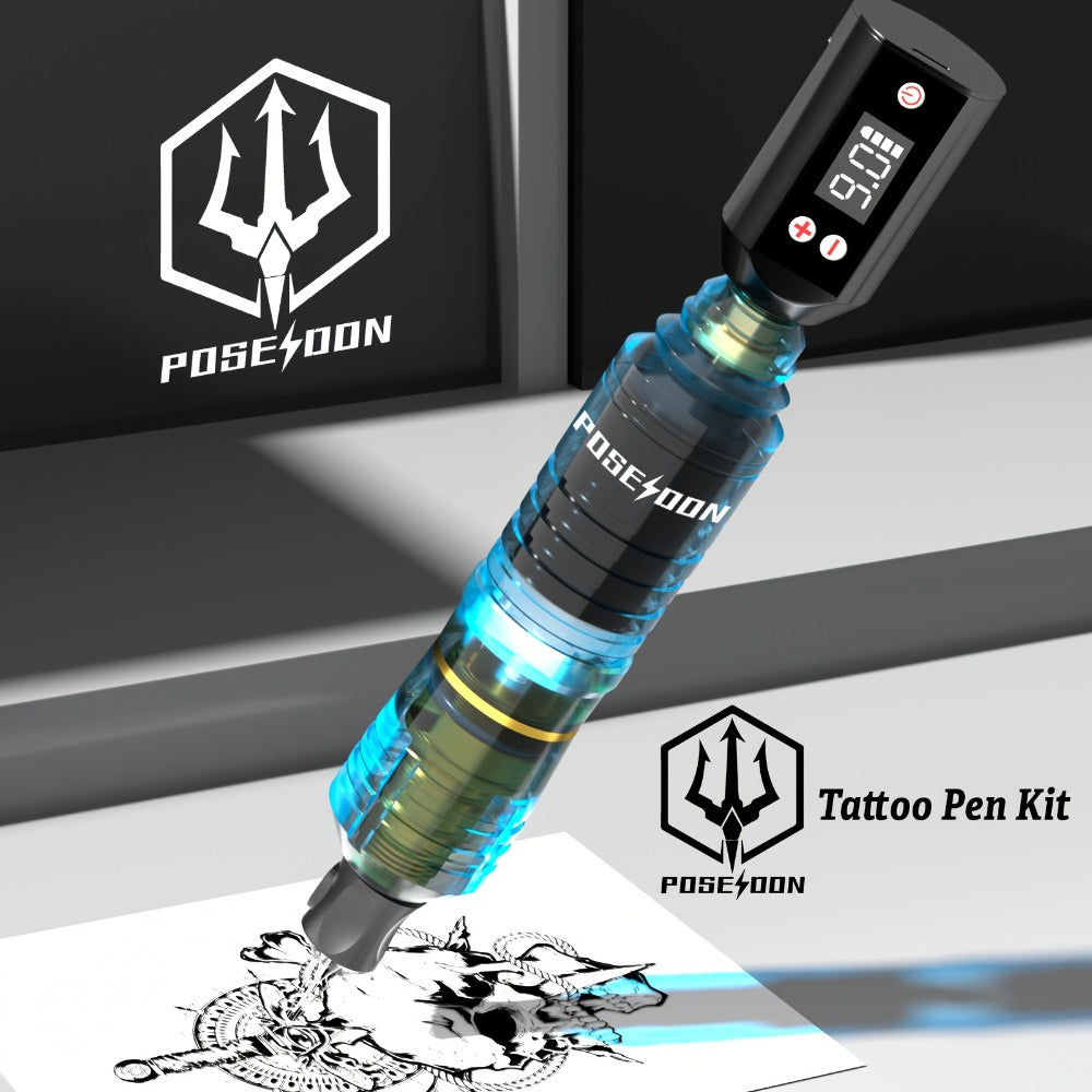 Tattoo Pen Kit Complete Beginner Set - Wireless Battery Tattoo Pen 1400mAh LCD Screen, 10pcs Cartridge Needles, 11 Color Inks, Power Supply, Coreless Motor Low Noise, Tattoo Gun Ki - product image 5