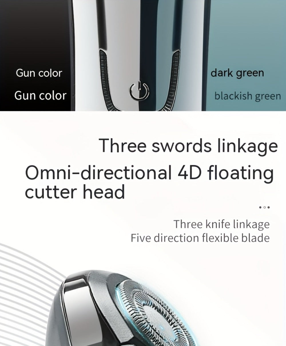 Electric Shaver for Men 4D Floating Triple Blade Waterproof — Wet Dry Razor with LED Battery Display & Type-C Fast Charging, High-End Close Shave Grooming Gift for Dad Husband - product image 15