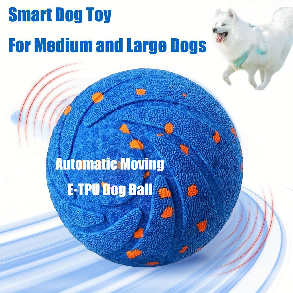 Automatic Moving Dog Ball Toy – Smart Motion-Activated Rolling & Rotating Ball for Medium Large Dogs, E-TPU Sturdy Bouncy Enrichment Toy for Dog Stimulation - product image