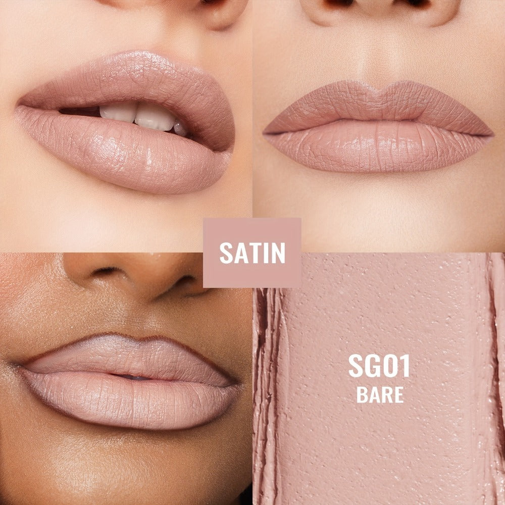 Oulac Nude Satin Lipstick Set 12g Each – Lightweight Moisturizing Full Coverage Cream-to-Satin Formula, Skin-Flattering Nude Lip Color Gift-Ready for Women All Skin Tones (LT-SG Nu - product image 2