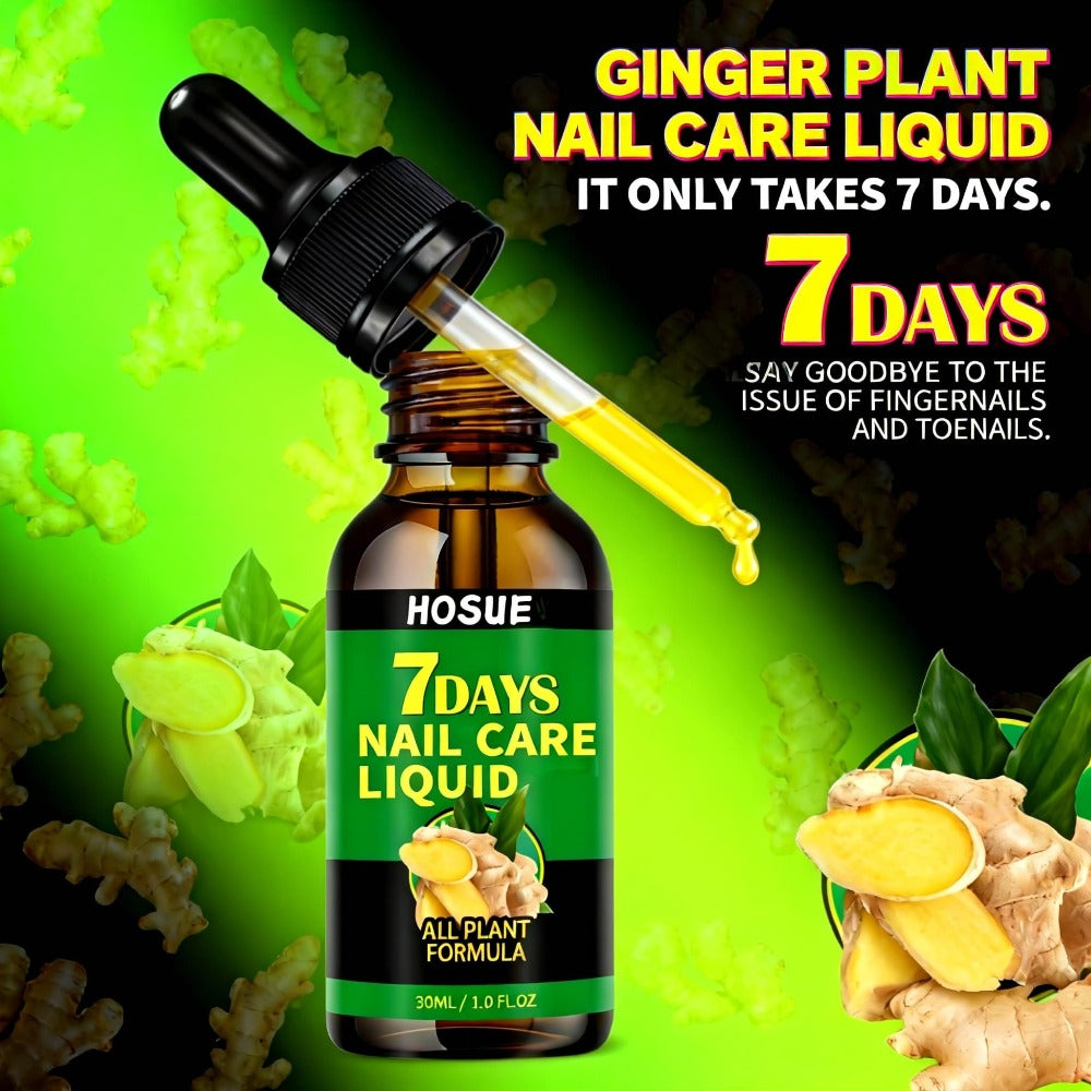 Ginger Nail Care Liquid 7-Day Repair 2-Piece Set 1.01oz Each – HOSUE Plant-Based Formula for Yellowing Gray Uneven Discolored Nails, Daily Nail Treatment Serum for Women & Men, Nai - product image 4