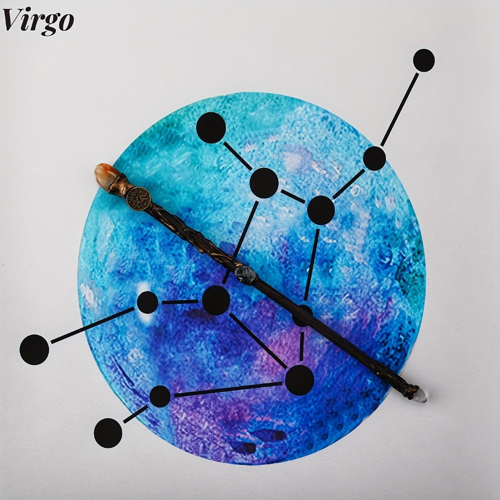 Handmade Astrology Wand All 12 Signs Aries Taurus Gemini Cancer Leo Virgo Libra Scorpio Sagittarius Capricorn Aquarius Pisces Cosplay Party Decor Birthday Gift | Zodiac Crystal Magic Wand with Gift Box