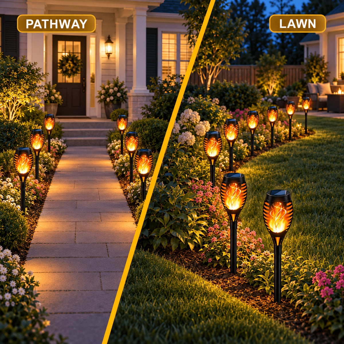 16-8pcs Solar Torch Lights With Smart Light Control, Upgraded Solar Torches Featuring Flashing Flames, Suitable For Garden Lawn Decoration, Solar Outdoor Lights - product image 14
