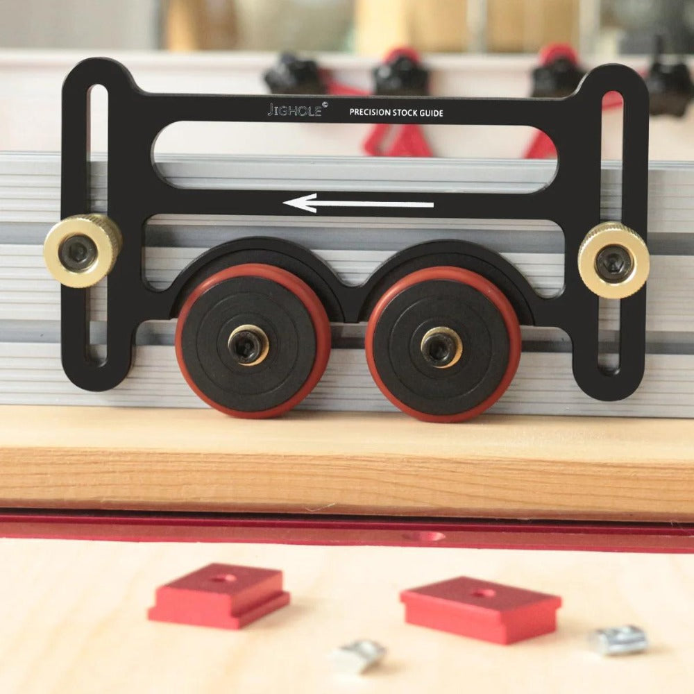 Feather Board Roller Guide for Table Saw – Aluminum Alloy One-Way Safety Stock Feeder with T-Track Mount, Anti-Kickback Woodworking Press Guide Tool - product image 12