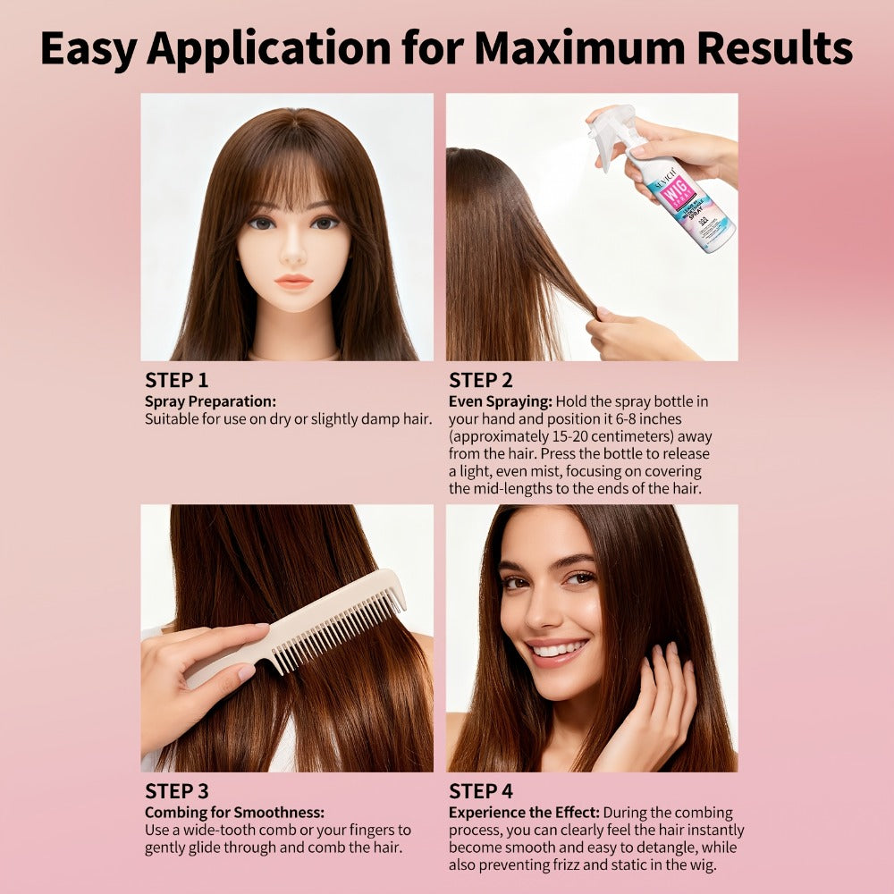 Wig Detangling Spray Leave-In Conditioner for Synthetic & Human Hair Wigs | Featherlight Frizz Control | Strengthens Fibers | No Residue Easy Comb-Through | Daily Wig Care Refreshe - product image 3