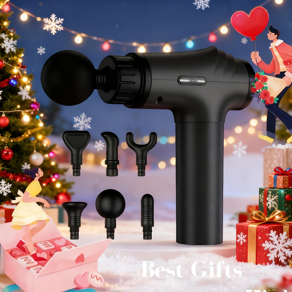 Massage Gun Deep Tissue - GVBER 6-Head Handheld Muscle Massager for Body Pain Relief, Relaxation & Recovery - Gift for Women Men - product image