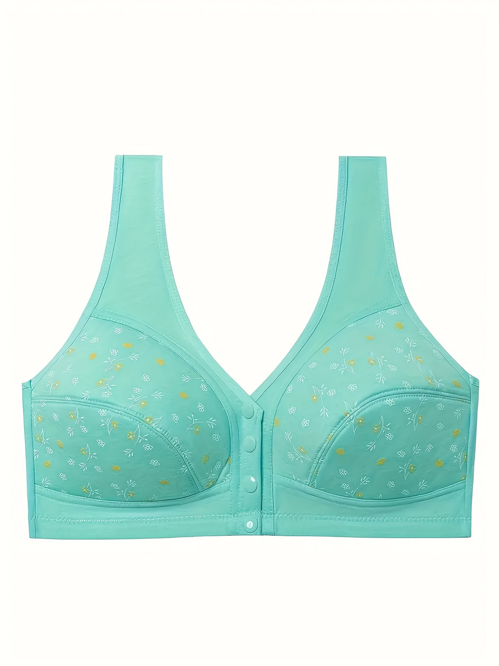 3pcs Plus Size Printed Front-Closure Bra Set Elegant Full-Cup Wire-Free Comfort Bras Women's Lingerie & Underwear Sets Everyday Bras Fashion Underwear - product image 11