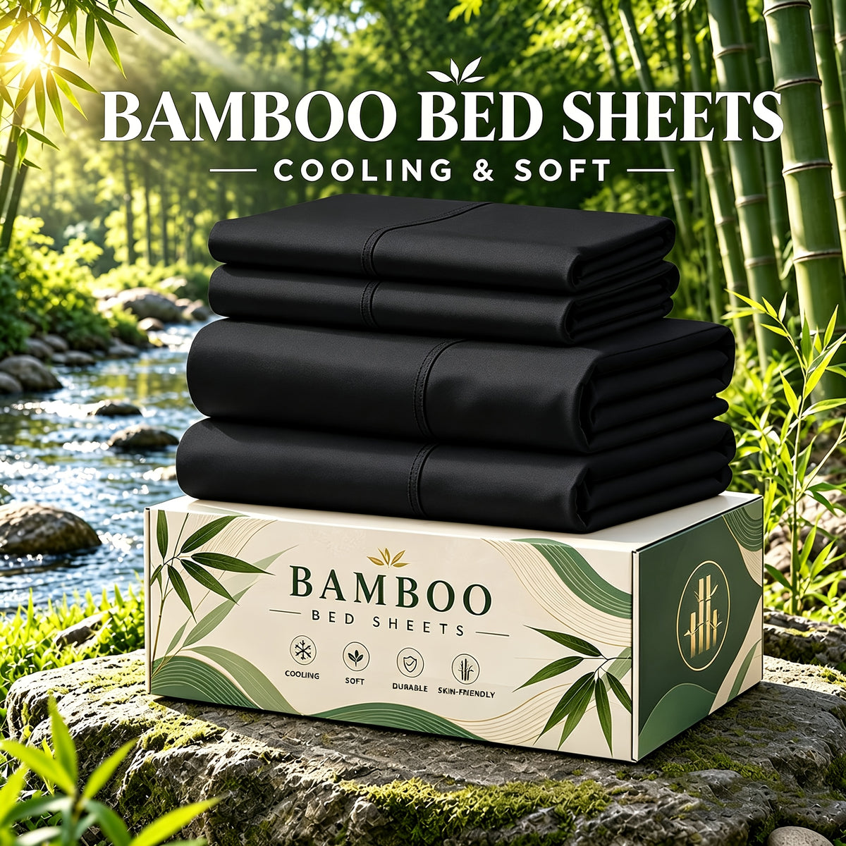 6 pcs Deep Pocket Cooling Bamboo Sheet Set, Luxurious and Ultra-Soft, Breathable, 16 Inch Extra Deep Pocket, Twin, Full, Queen, King, Multiple Colors to Choose - product image 19