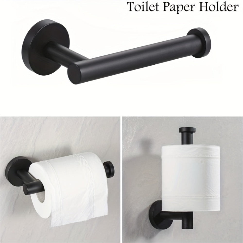 5-Piece Bathroom Hardware Set SUS304 Stainless Steel 24" Towel Bar Towel Ring Toilet Paper Holder Robe Hooks Black Silver Gold - product image 8