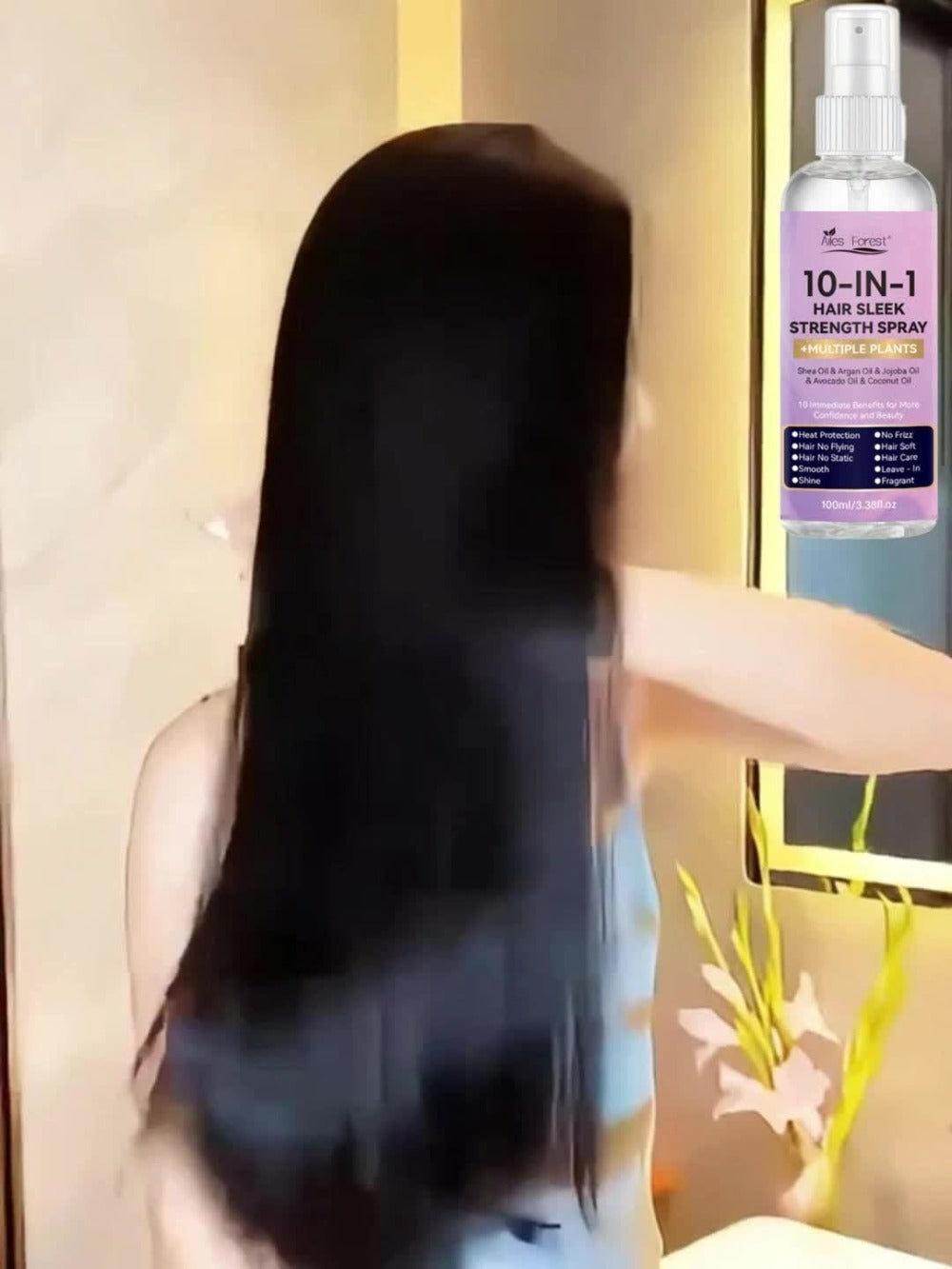 Leave-In Conditioner Spray 10-in-1 No-Rinse 100ml — Fragrance-Free Anti-Frizz Detangling Heat Protection, Plant-Based Formula for Dry Damaged & Color-Treated Hair, All Hair Types,  - product image 10