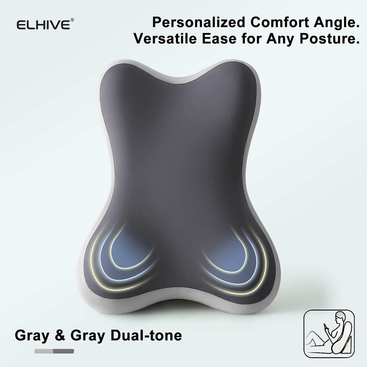 Adjustable Bed Wedge Reading Pillow - Large Memory Foam Backrest for Sitting Up in Bed - Soft C-Shaped Lounging Cushion for Headboard - Multi-Use for Phone - product image 7