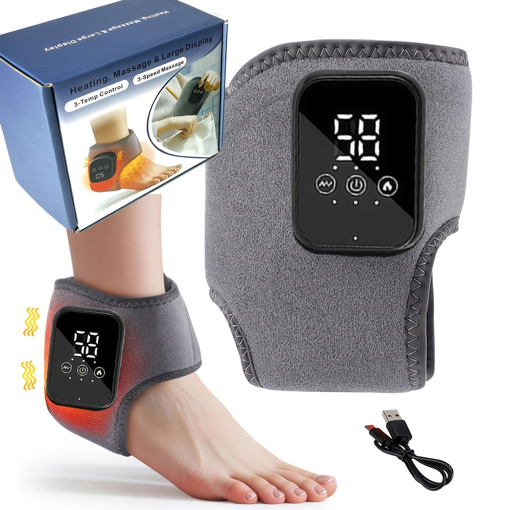 Foot Massager Electric Heated Ankle Wrap | 3 Heat Levels 3 Vibration Modes Touch Screen Timer | Relieves Ankle Pain Plantar Fasciitis Arthritis Muscle Fatigue | Fits Left & Right F - product image 16