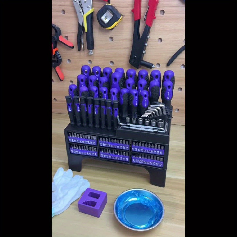 Magnetic Screwdriver Set 118pcs with Plastic Rack & Magnetic Tool Bowl, Chrome Vanadium Steel Multi-Size Precision Screwdriver Kit, Non-Slip Rubber Handle Tool Set for Electronics, - product image 8