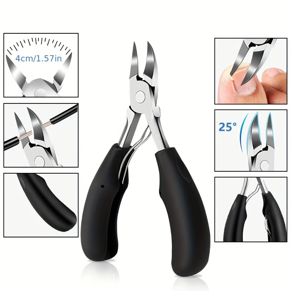 Concave Blade Wide Jaw Nail Clippers for Thick Toenails 5pcs Set Heavy Duty Stainless Steel Ingrown Toenail Trimmer Professional Pedicure Tool for Seniors Men Elderly - product image 2