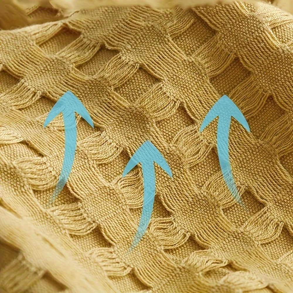 Cotton Waffle Blanket – Pure Cotton Multilayer Summer Cooling Quilt, Jacquard Knit, Machine Washable, Air Conditioning Blanket - product image 13
