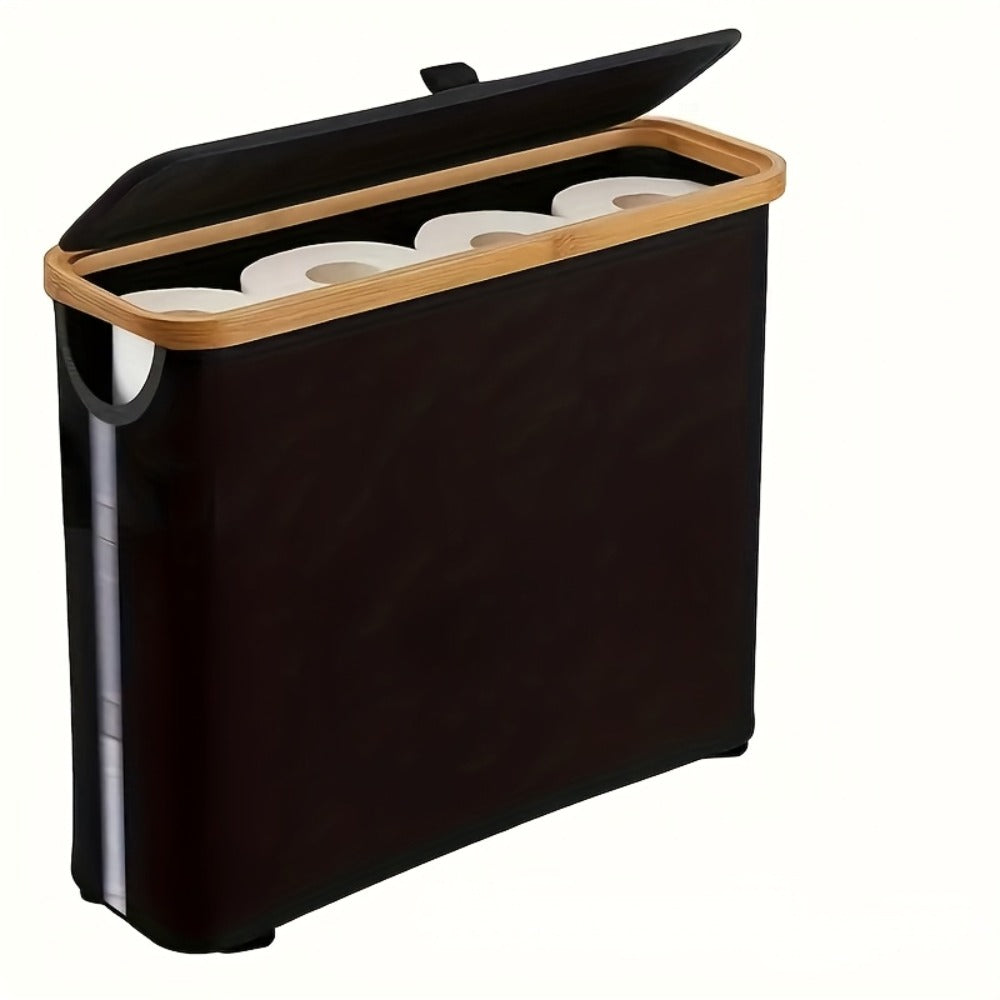 Bamboo Toilet Paper Holder Freestanding Bathroom Storage Organizer Holds 12 Rolls Tissue Roll Dispenser Modern Slim Design for Bathroom Bedroom Laundry Room Tissue Accessories Stor - product image 11