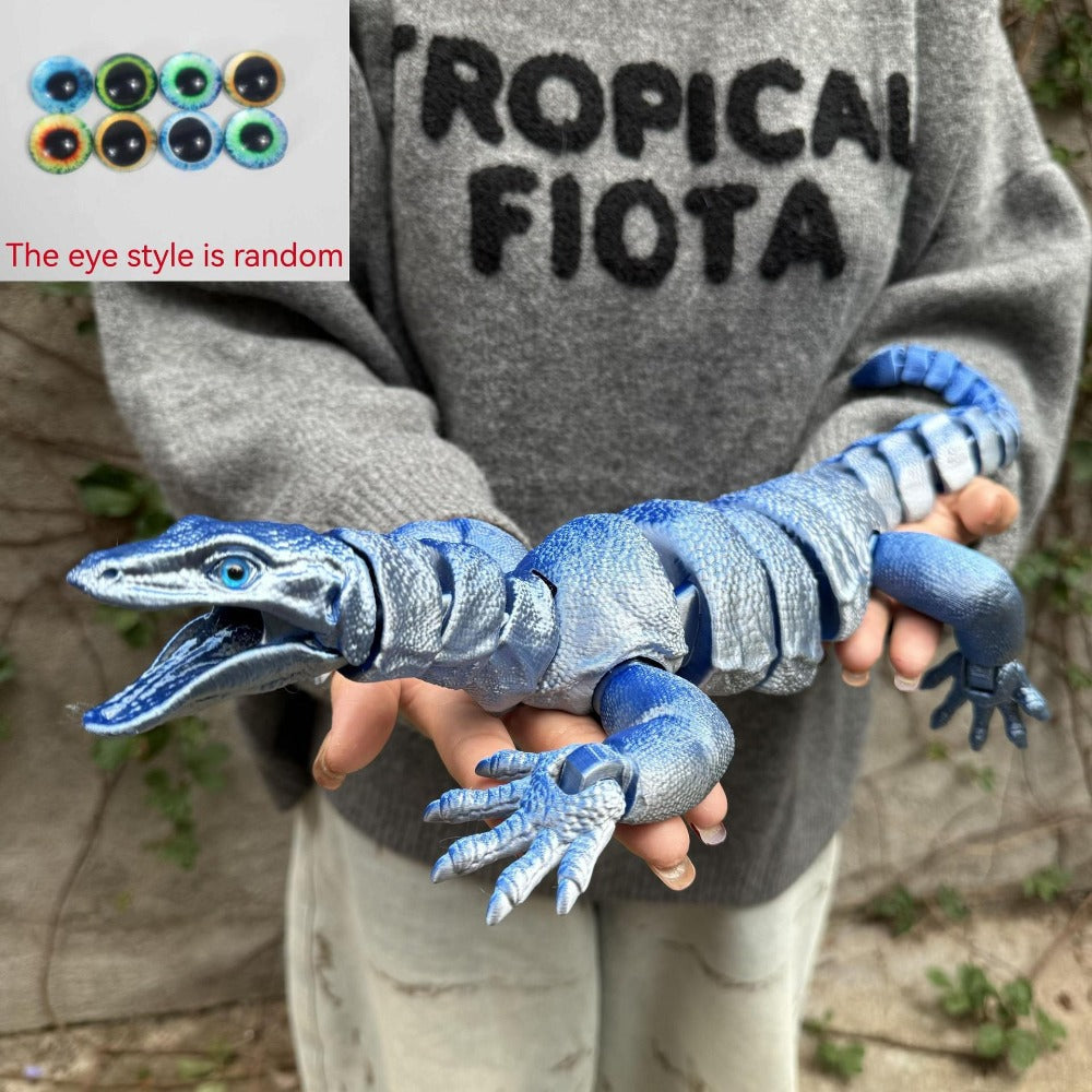 Giant Lizard Figurine 21 Inch 3D Printed | Realistic Reptile Animal Model Openable Mouth Hassle-free 3-Part Assembly 7 Color Styles, Desk Decor Unique Gift for Kids Adults Reptile Lovers