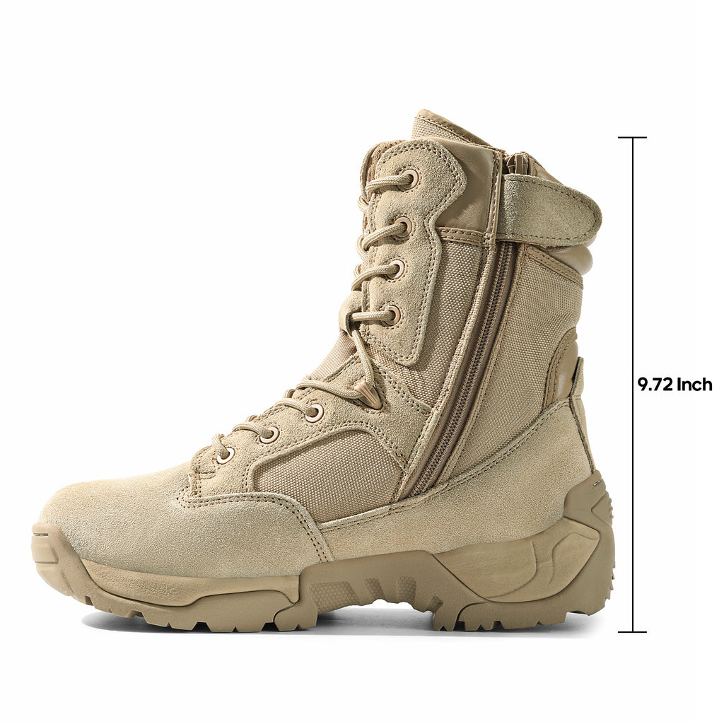 8 Men's Tactical Boot Waterproof Lightweight Comfortable Boots for Work Motorcycle Combat Boots Side Zipper Hiking Outdoor Climbing Activities All Day All - product image 2