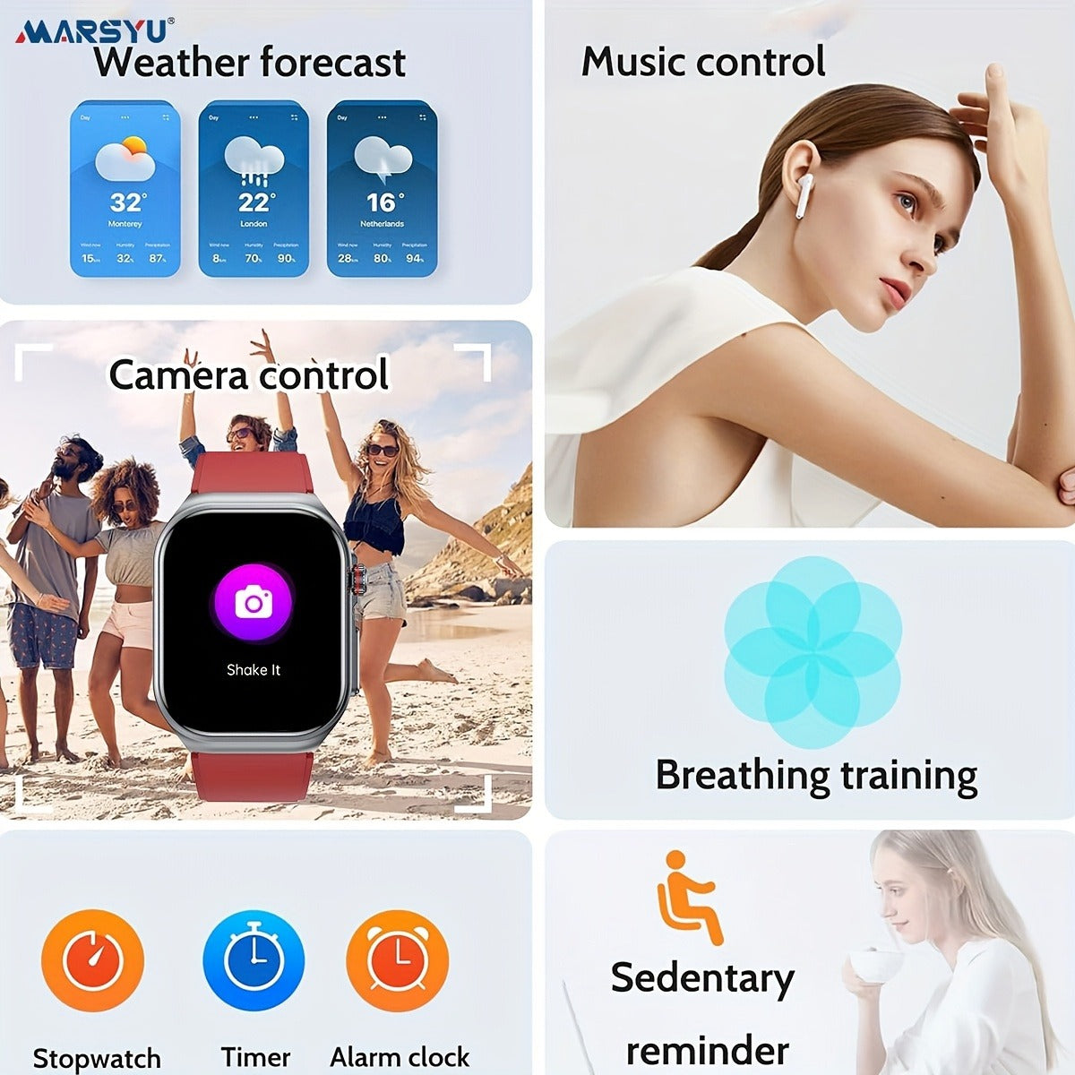 Smartwatch 2.04" Display – Bluetooth 5.3 Calling – 530mAh Battery – NFC – Multi-Sport Modes – Voice Assistant – Menstrual & Weather Forecast – SOS – Magnetic - product image 16