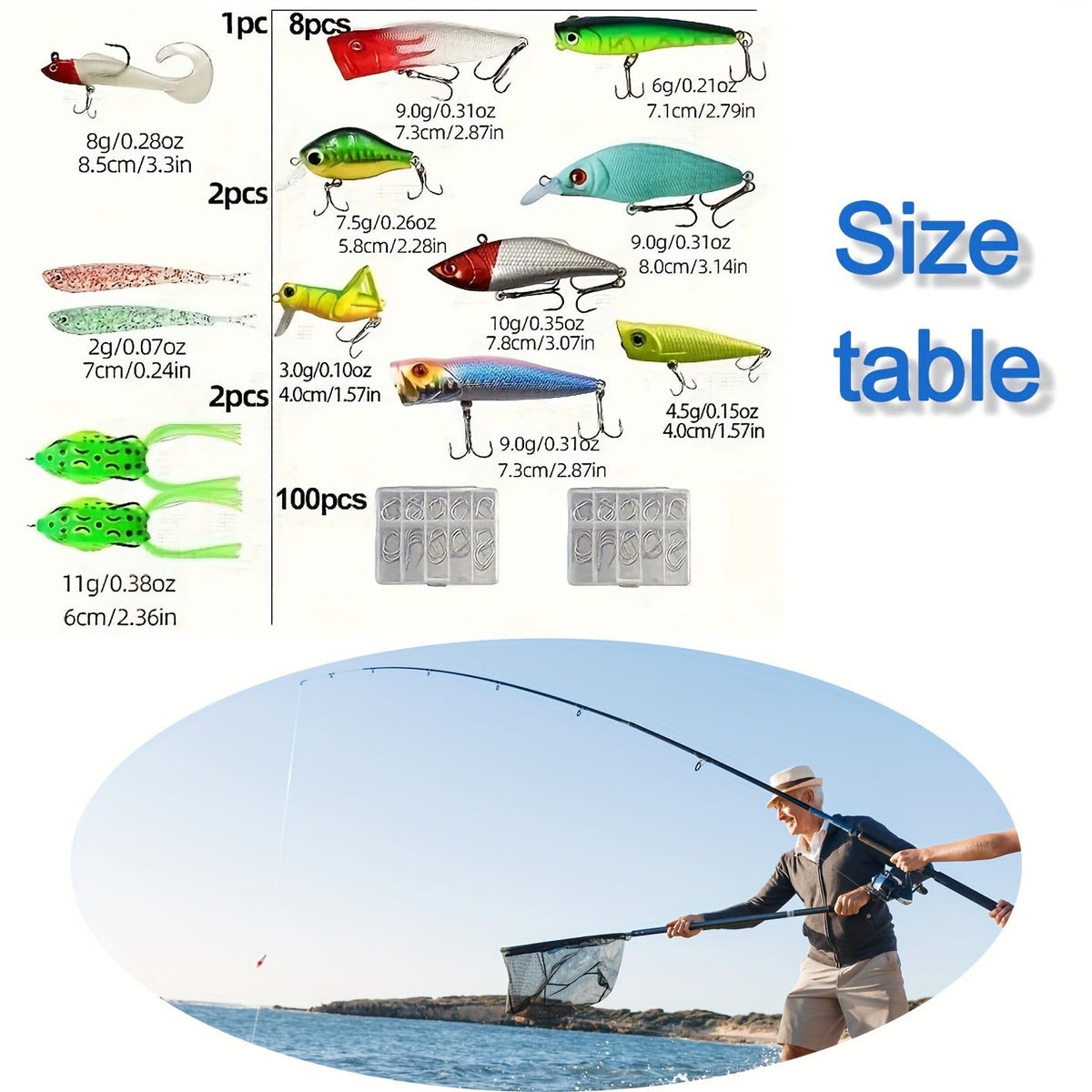 Mixed Plastic & Metal Baits, Hooks, Swivels & Jig Hooks (361 pcs) – Fishing Lures Kit with Tackle Box - product image 15