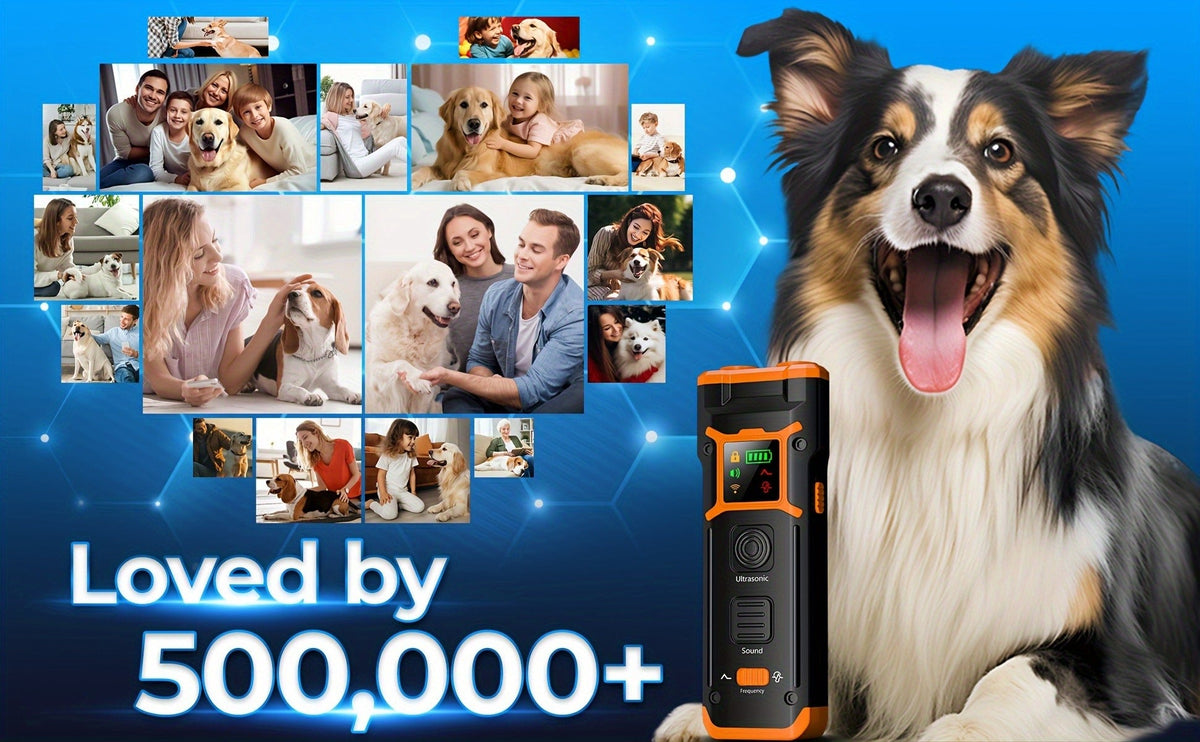 Carry-along Handheld Bark Deterrent with LED Light, Soundwave Technology, Safe for Dogs & Humans, One Size Fits All Breeds – Ultrasonic Dog Repeller - product image