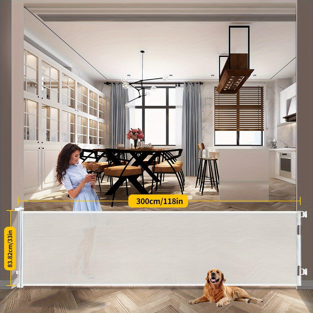 Extends 55" to 197" Wide, Child Safety Gate for Doorways Stairs Hallways, Indoor & Outdoor Use, Black / White / Gray, 6 Size Options – Retractable Baby Gate - product image 5