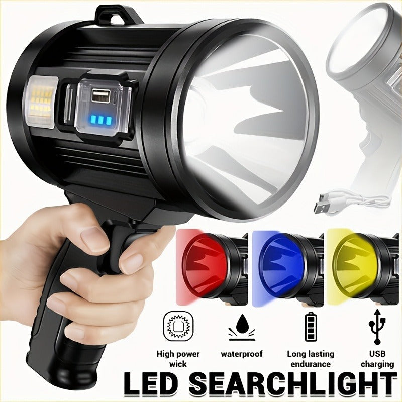 Waterproof LED Flashlight 6 Modes 3 Color Filters Solar USB Rechargeable IPX4 Torch for Hunting Camping Boating Hiking Emergency for Patio & Backyard Use - product image 16