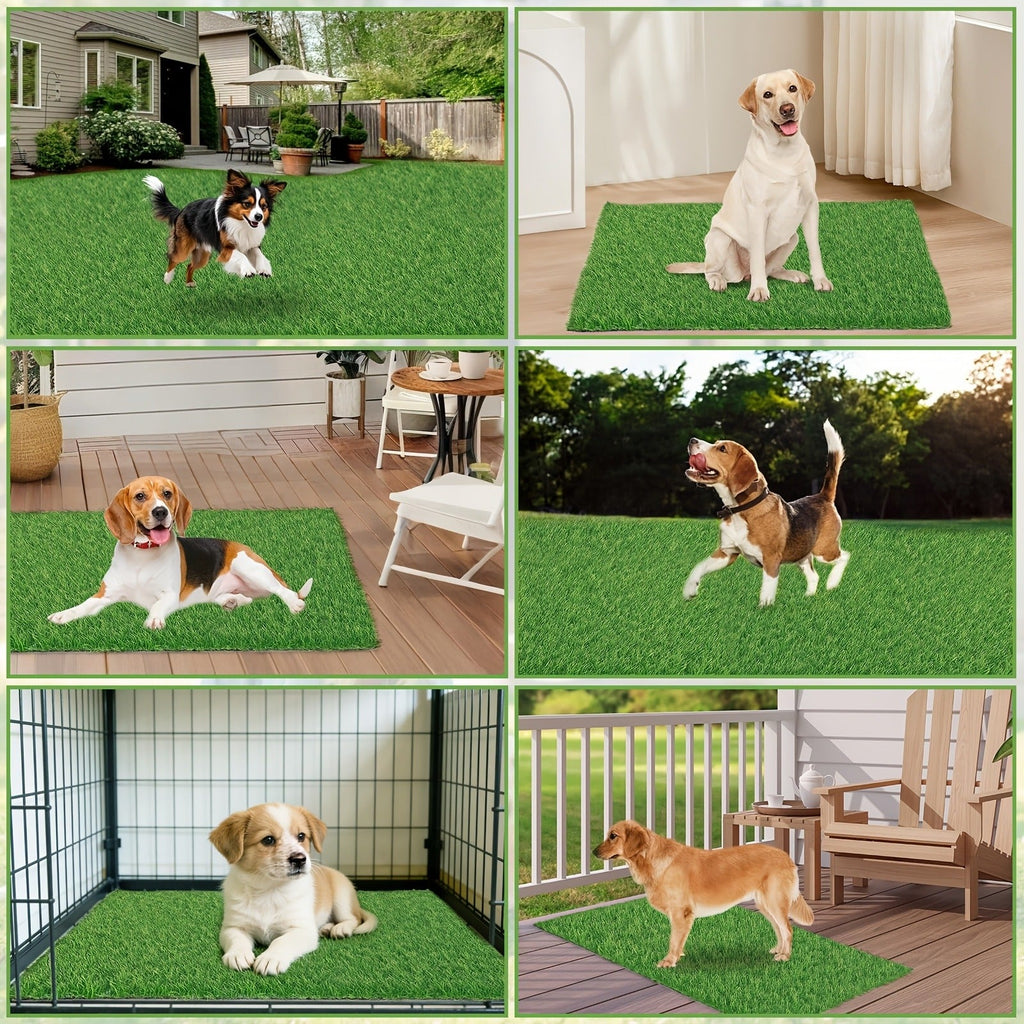 Dog Potty Training Grass Mat | 2 Pack Washable Artificial Turf Pad with Odor Control & Drainage, Reusable Indoor Outdoor Pet Pee Mat for Puppies & Adult Dogs - product image 3