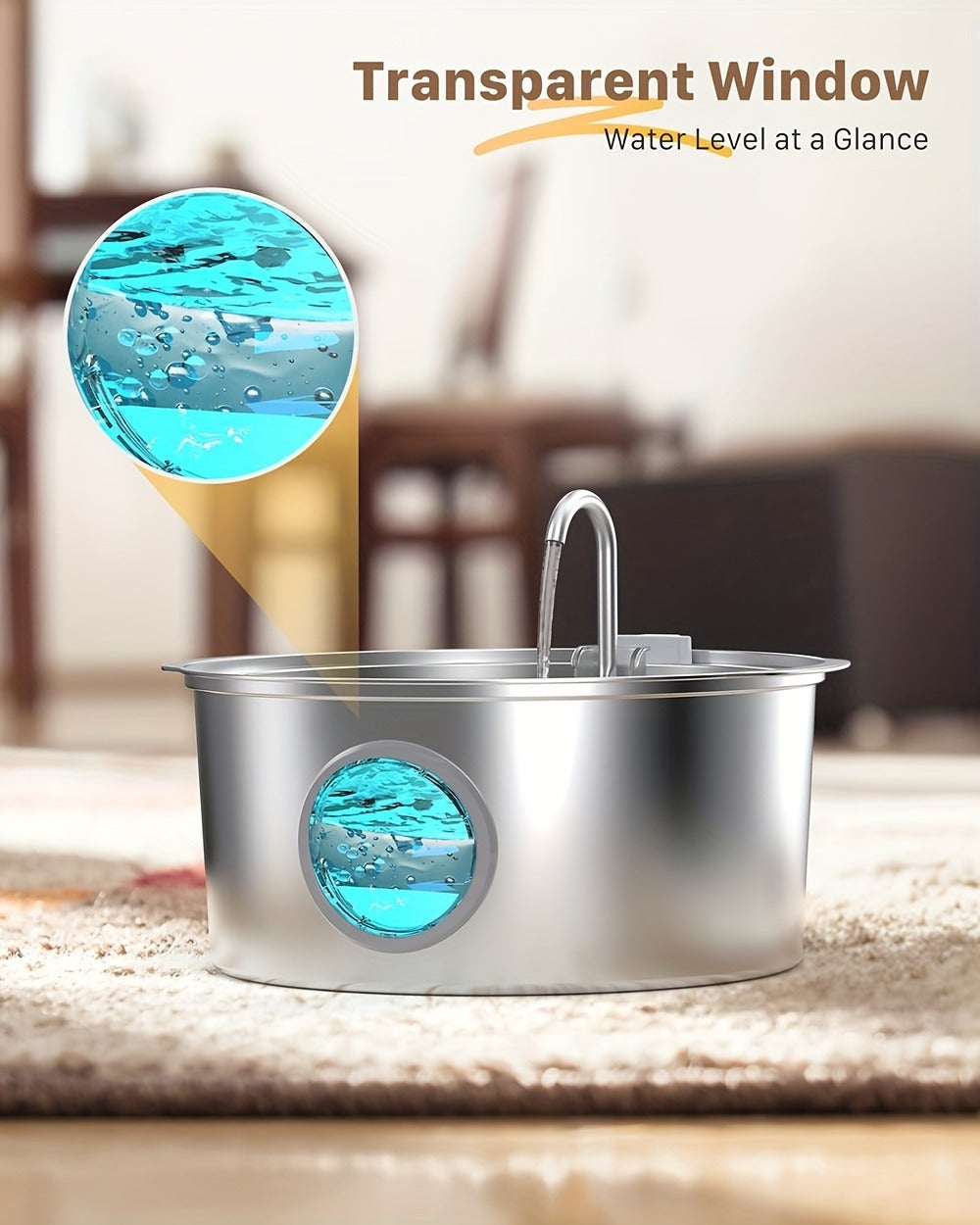 Stainless Steel Pet Water Fountain 1.85 Gal | Smart 304 SS Large Capacity Cat Dog Automatic Water Dispenser, Silent Pump, Filter Chip, Water Level Window - product image 14