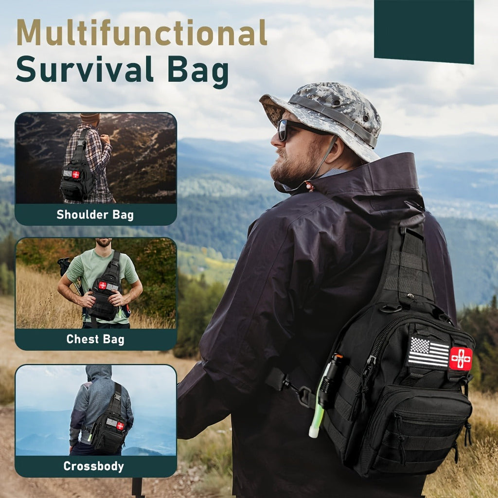 272-Piece Survival Gear Kit with Tactical Bag – Crossbody & Molle Bag Options – Emergency Survival Equipment with Fire Starter, First Aid & Outdoor Tools for - product image 17