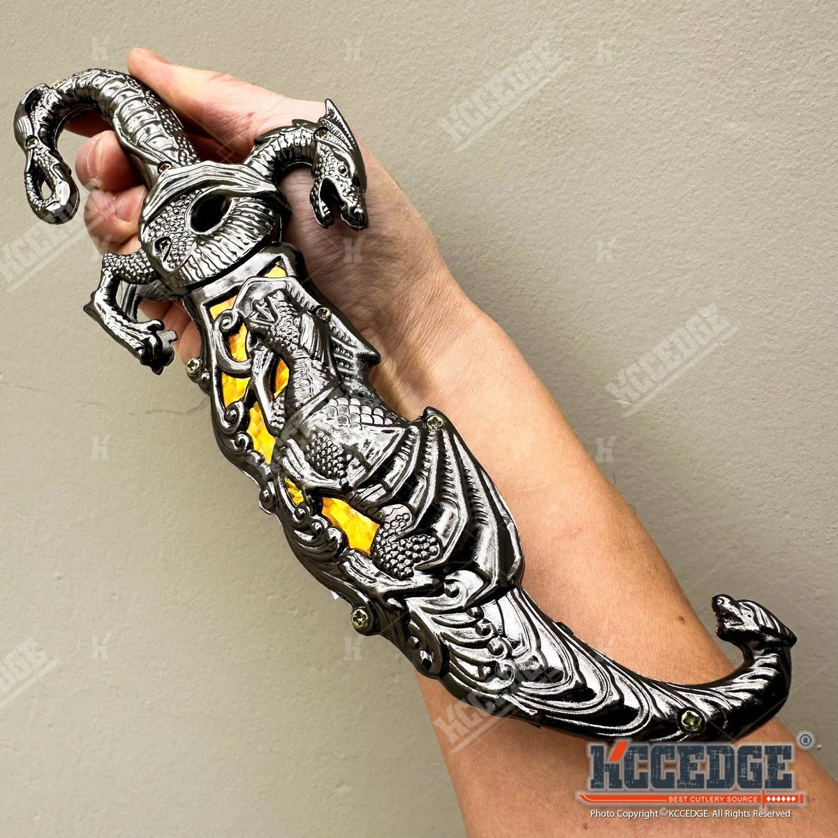 9" Dragon Cosplay Collectible Dagger, 440 Stainless Steel, Historical Replica for Display & Medieval Fair Props – Medieval Fantasy Fixed Blade Knife with - product image 15