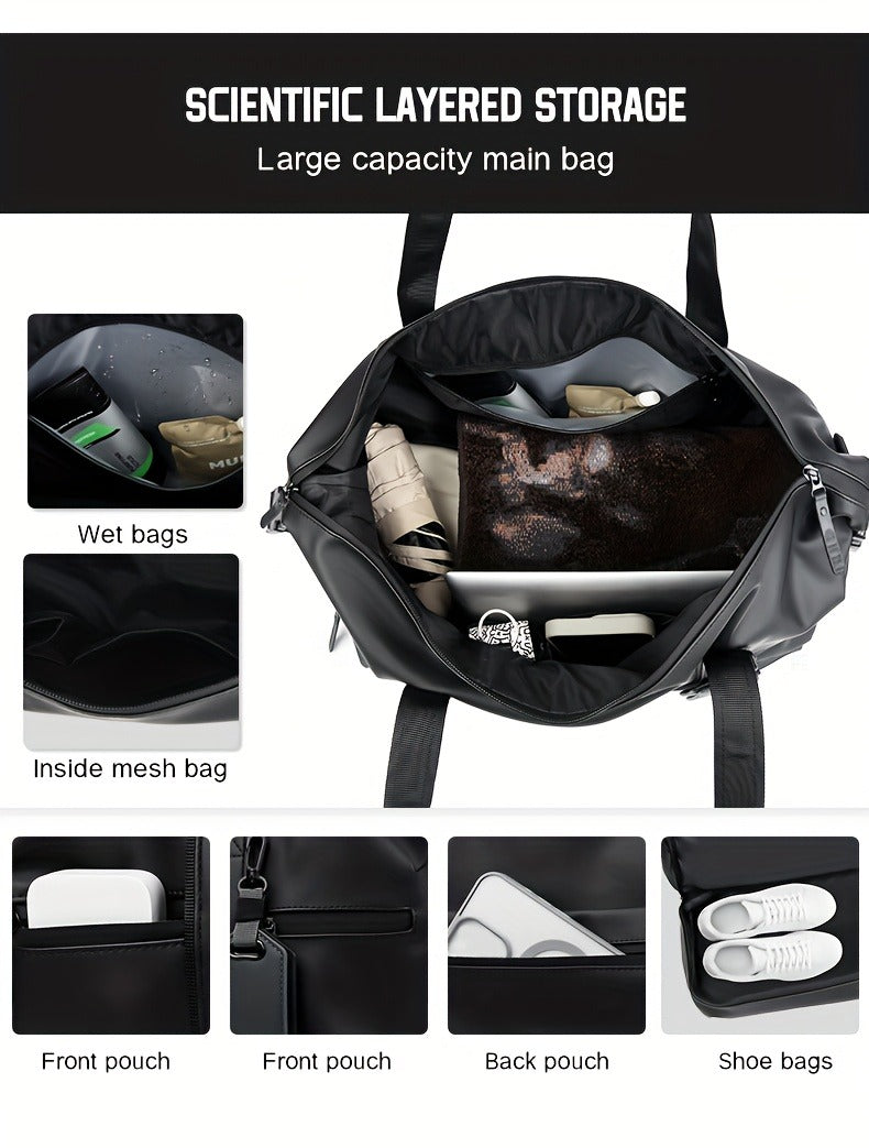 Lightweight Weekender Travel Bag for Workout, Daily Use, Carry-On & Overnight Trips, Available in Black, Blue & Gray – Gym Duffel Bag PU Collapsible Sports - product image 19