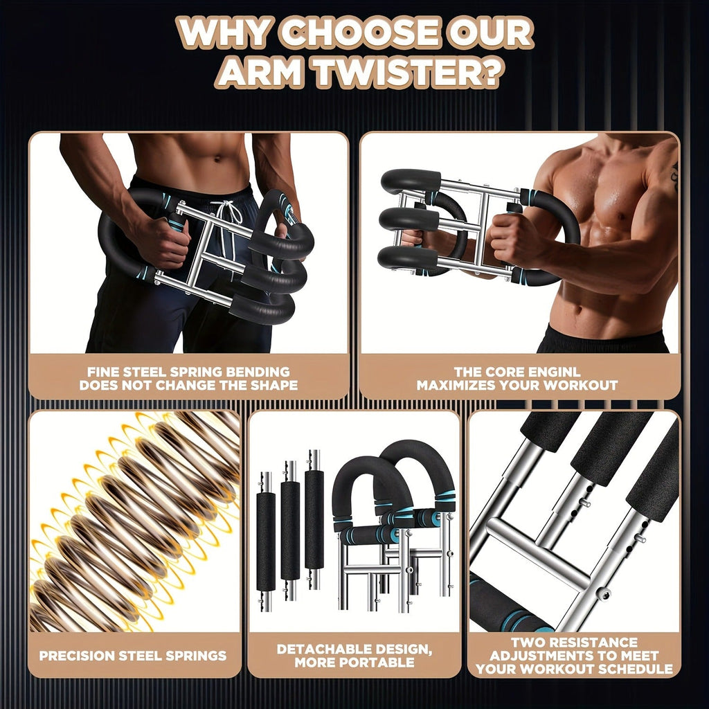 Arm Strength Trainer Three-Bar Chest Expander | Adjustable Multi-Level Resistance | Portable Detachable Forearm & Chest Workout Device for Home Gym | Strength - product image 16