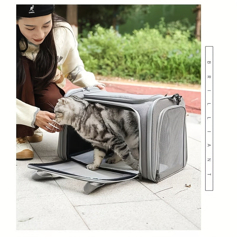 Large Soft-Sided Pet Crate & Travel Cage for Cats & Puppies Up to 25 lbs | Foldable Waterproof Carry-along Dog Cat Kennel Playpen, Lightweight Collapsible Pet - product image 14